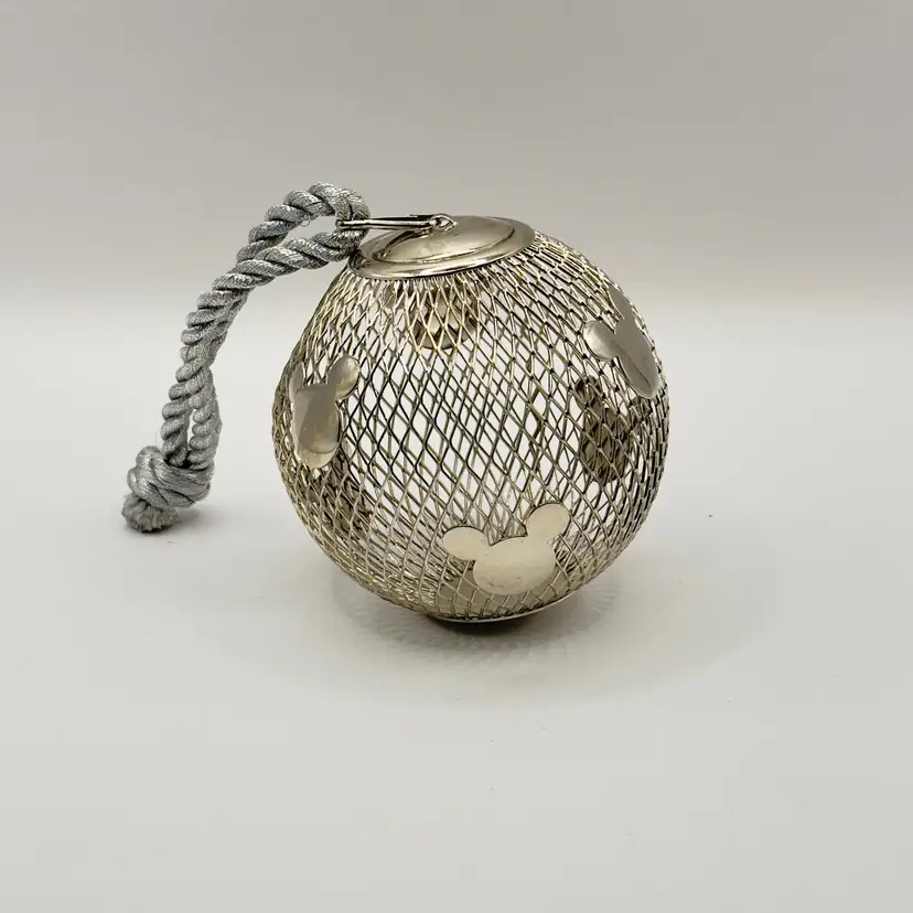 Vintage 2000 Mickey Mouse Ears Wire Mesh Christmas Ornament, Holiday Iconic Design, By Disney, Made In Taiwan