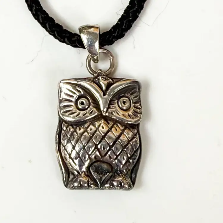 Sterling Silver Electroform Owl Pendant