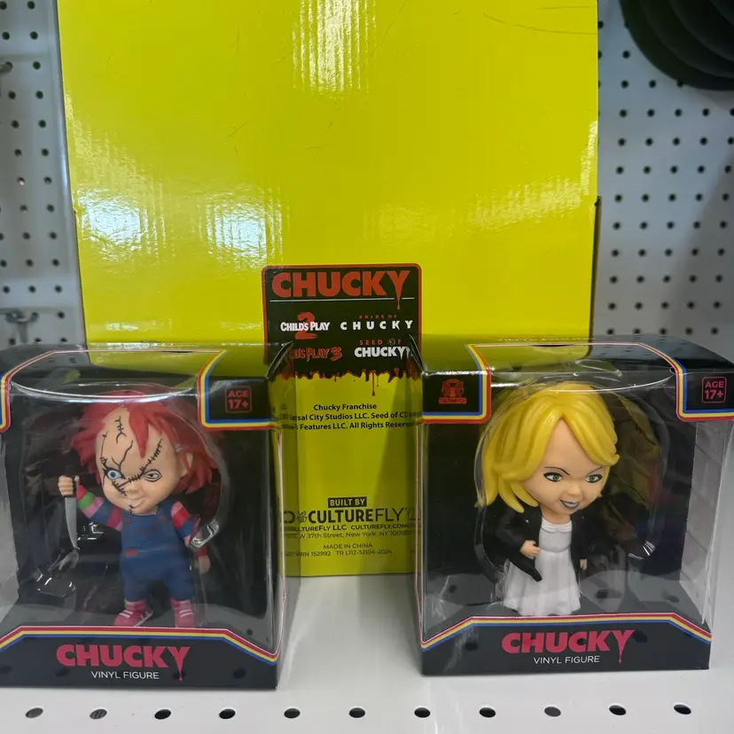 Chucky & Bride Doll Vinyl Figure Set Chucky Good-Guy Culturefly Halloween 4.5in