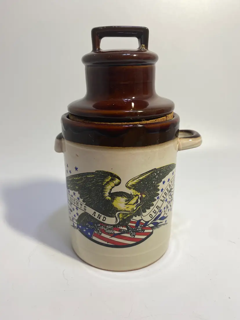 Vintage Colonial Ceramic 'Our Rights and Our Liberty' Milk Jug Japan 6.50" H