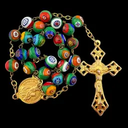 Prayer Beads Millefiori Italian Glass Rosary 12"