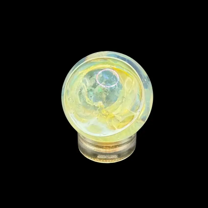 Contemporary Dichroic Opalescent Art Glass Marble Signed