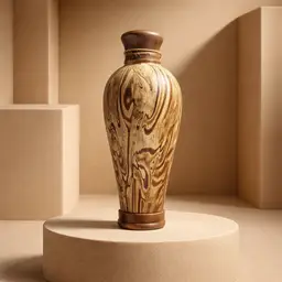 Colorado Aspen Wood Vase, Hand Turned w/ Textured Grain, 8" Tall