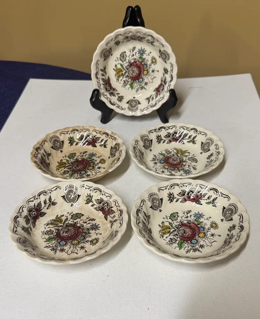 Myotts Bouquet Staffordshire England 5" Fruit Sauce Bowls Set of 5