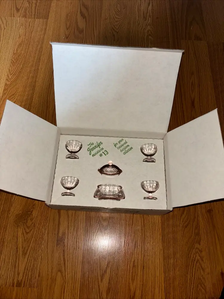 #01 Vintage Mosser Glass Jennifer Set #13 Pink Miniatures