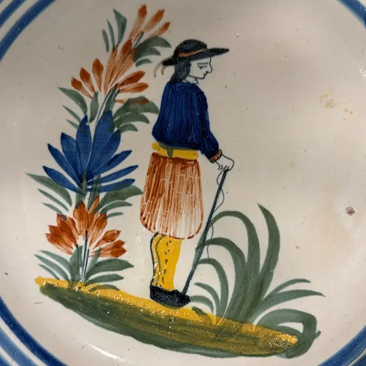 Henriot Quimper France Signed Plate 8.75”