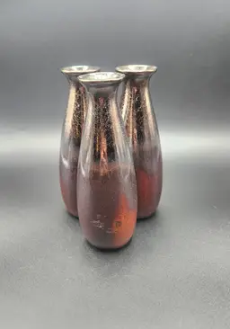 Trio of Mettalic Vases