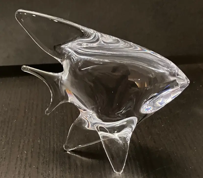Clear Glass Fish Paperweight Figurine