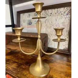 11” vintage brass candelabra