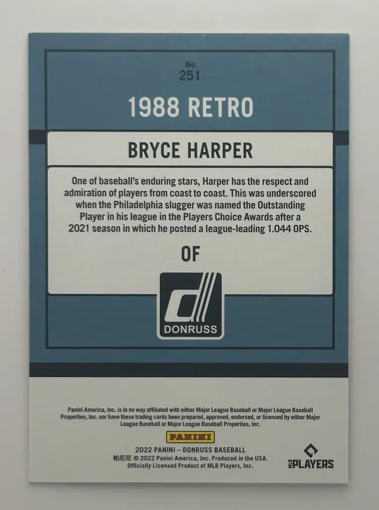 Bryce Harper 2022 Donruss Phillies Card #49/75