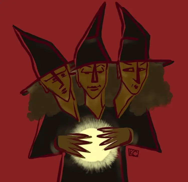 MADE BY ME: 8x8 Archival Print Of My Digital Artwork- “Coven” Witches. Halloween Or Every Day Wall Art. Great For Gallery Wall. Created On My iPad Using Procreate - Not AI.