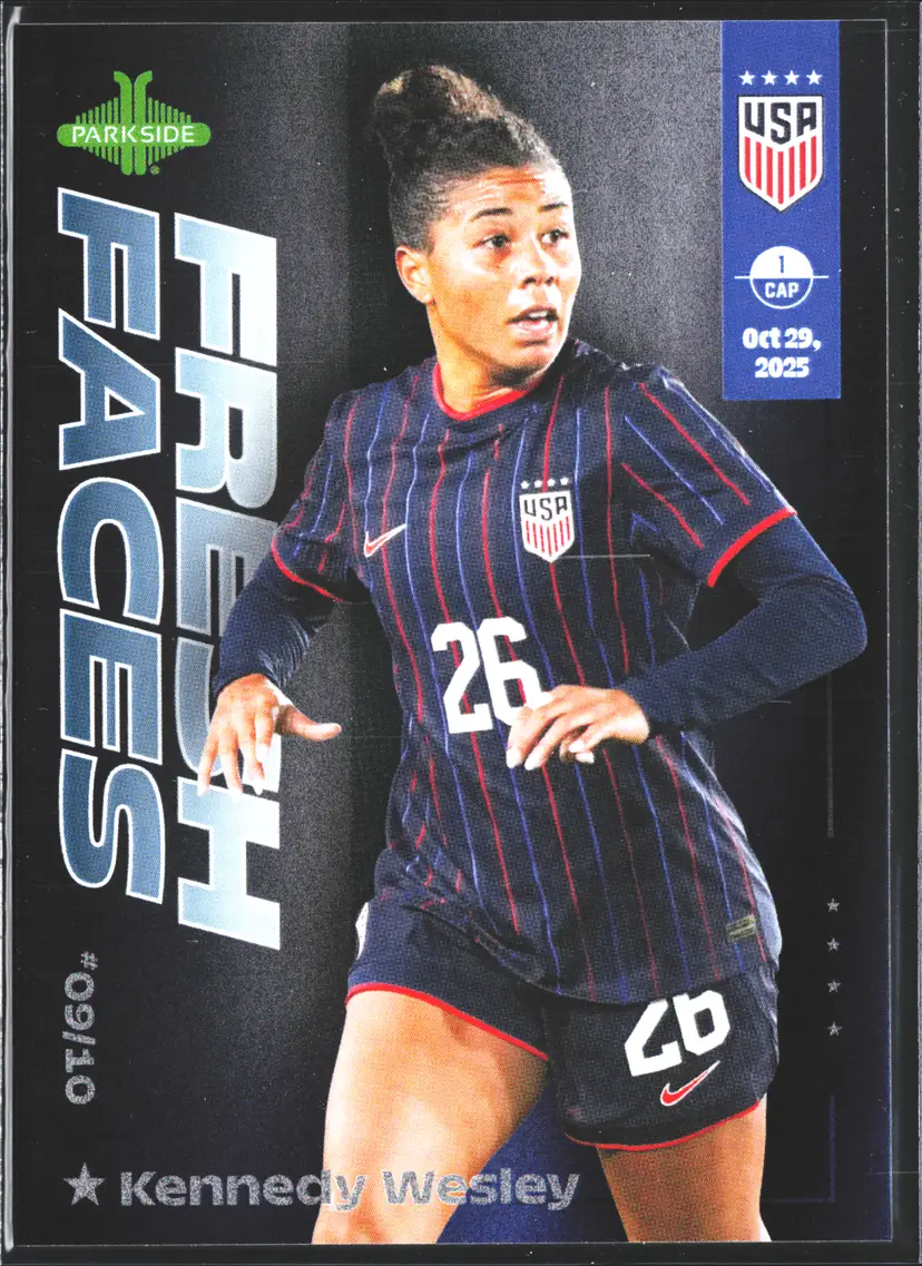Kennedy Wesley Soccer Card BLACK Parallel /10 Made! 2026 Parkside 1st Cap USWNT