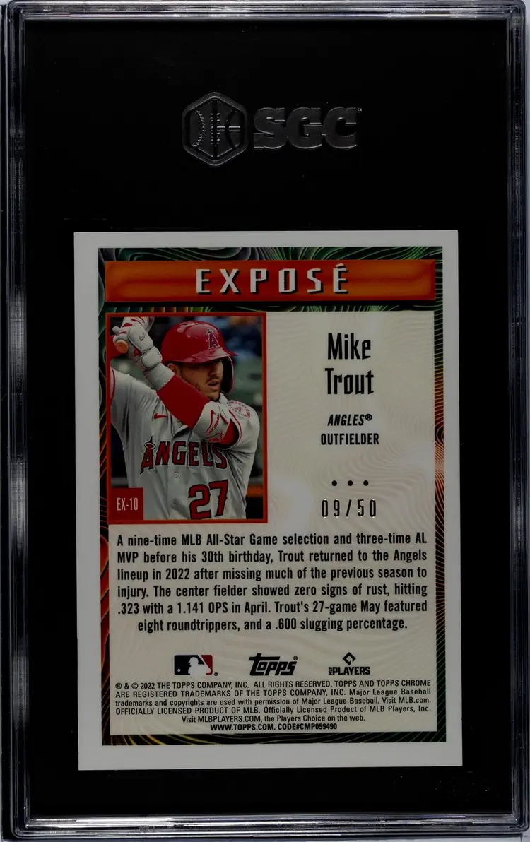 2022 Topps Chrome Sonic EX-10 Mike Trout Expose SGC 9.5