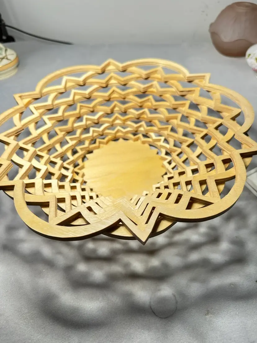 134. Handmade wooden bowl stacked plywood