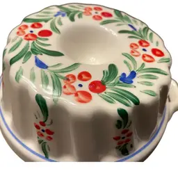 Vintage Ceramic Jello Molds Made By Enesco Hand painted Florals