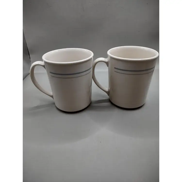 Vintage Corning Ware Blue Lily Pattern Cream Color Coffee Cups