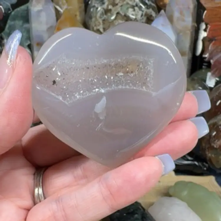 Druzy Agate Heart 10G