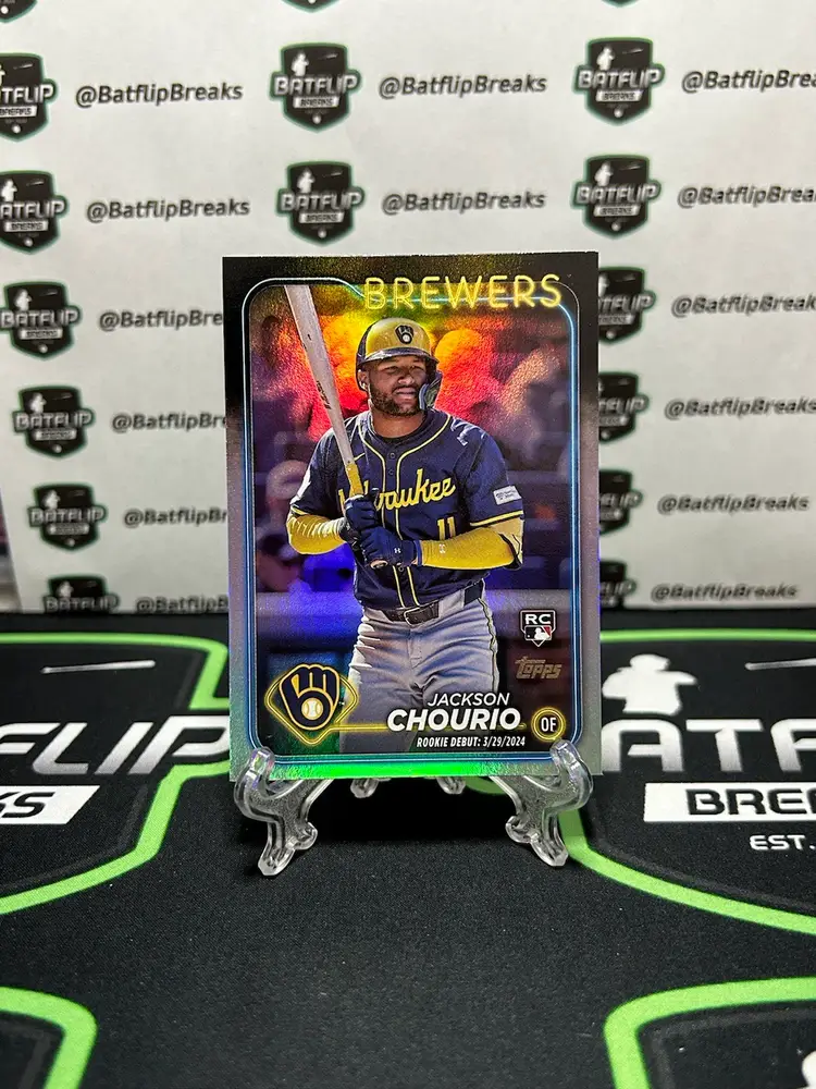Jackson Chourio 2024 Topps Update Rainbow Foil Rookie Debut RC #US155 Milwaukee Brewers