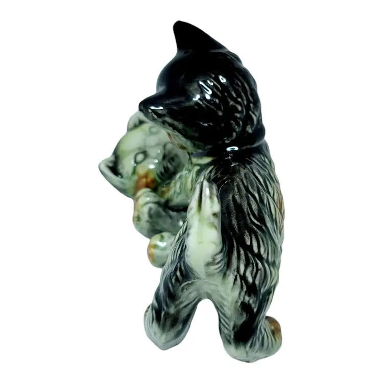 Vintage 1950s Playing Kittens Ceramic Figurine Japan Makers Mark 5"T