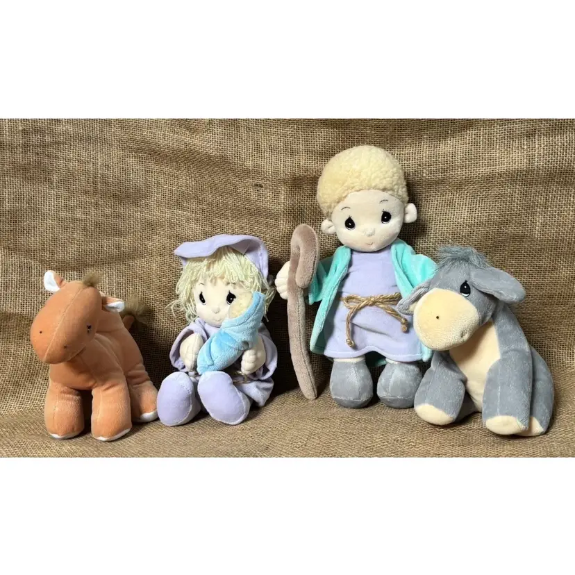 Previous Moments Plush Nativity Mary Joseph Jesus Camel Donkey Stuffed Animals
