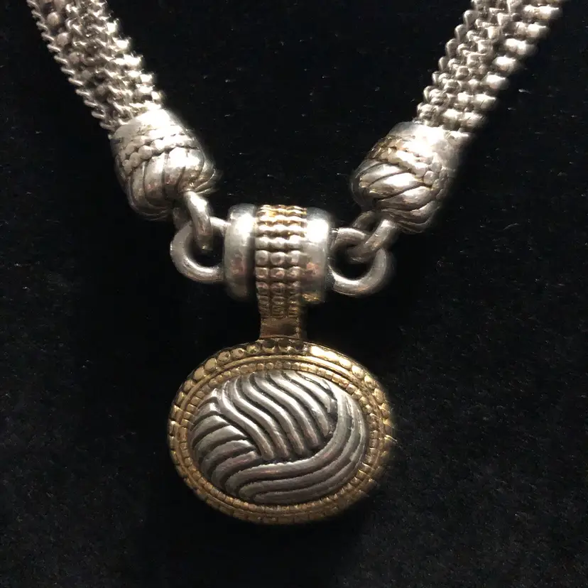 Vintage Multi-Strand Silver-Tone & Gold-Tone Necklace