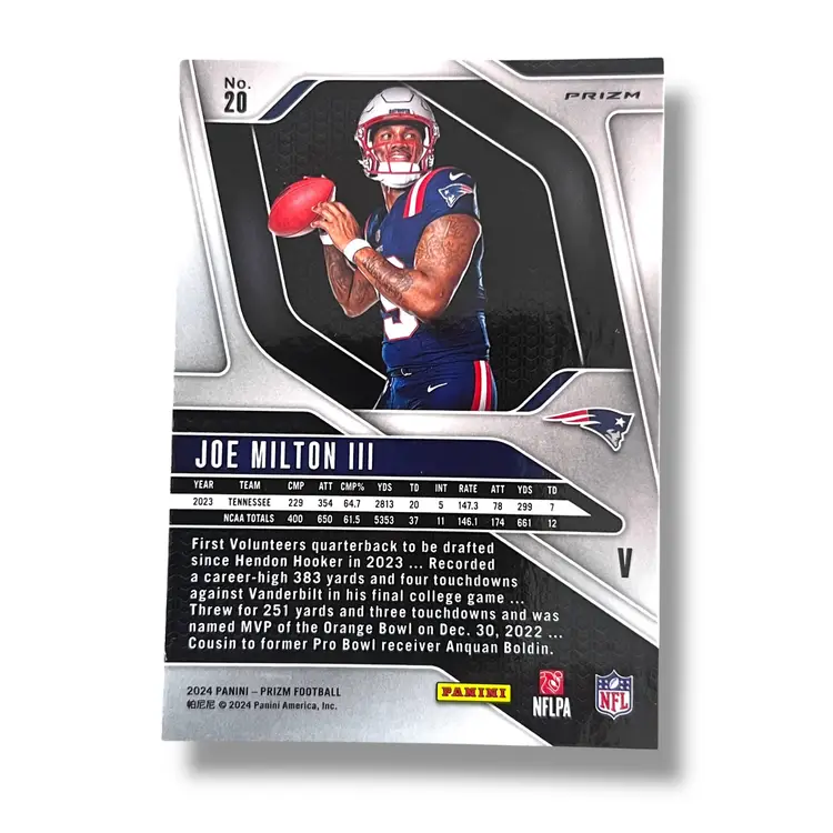 Joe Milton III RC 2024 Panini Prizm - Rookie Variations Silver Prizm