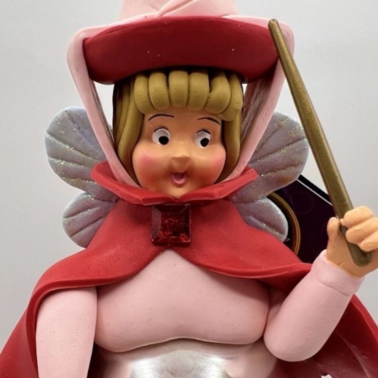 Disney Store Sleeping Beauty Fairy Fauna Enchanted Christmas Ornament Glass Clay