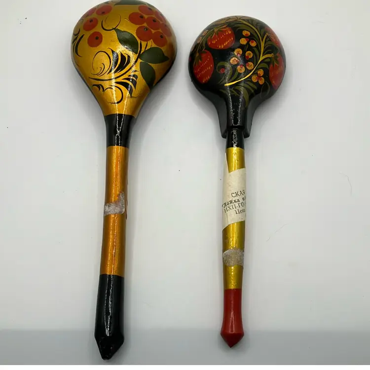 Pair of Russian Khokhloma Spoons