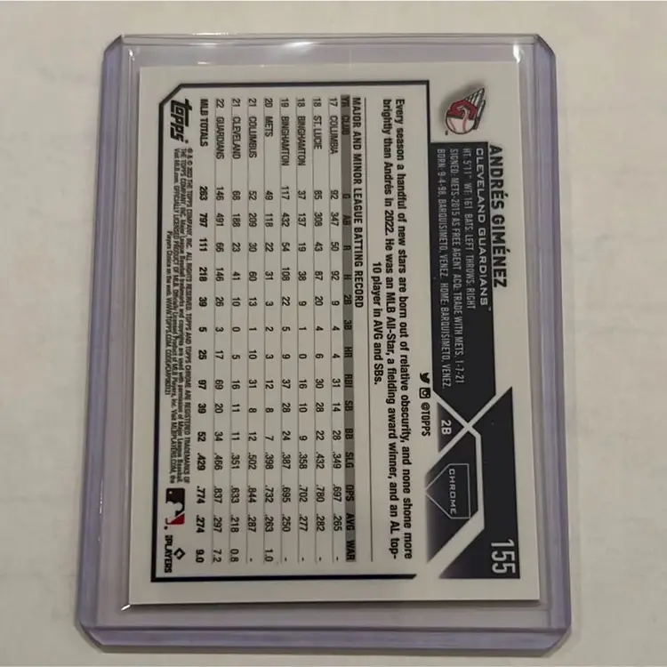 2023 Topps Chrome Andres Gimenez Refractor Shimmer /75