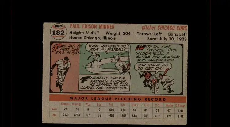 1956 Topps #182 Paul Minner - (pk-tl2) - Chicago Cubs