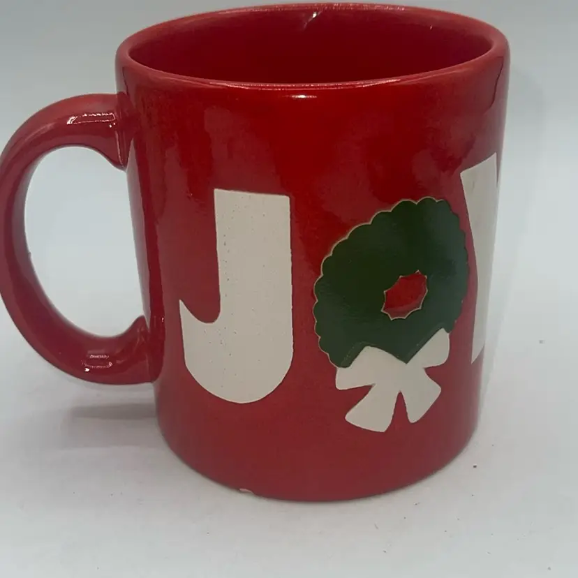 Waechtersbach Christmas JOY Wreath Red Green White Mug Coffee Cup West Germany