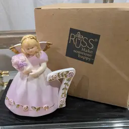 Vintage Porcelain Figurine Birthday Angel 7 Years