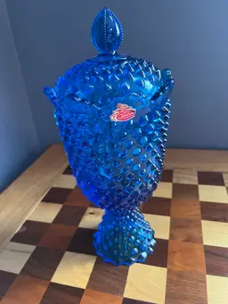Fenton Hobnail Jar With Lid