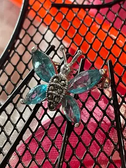 Vintage Rhinestone Butterfly Brooch