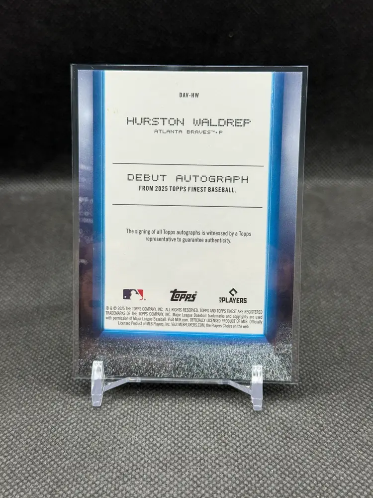 Hurston Waldrep 2025 Topps Finest Debut Autograph Green /75