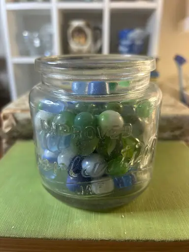 Today @ 7:45amCST $1 Start Vintage Jar Of Marbles $1 Start 