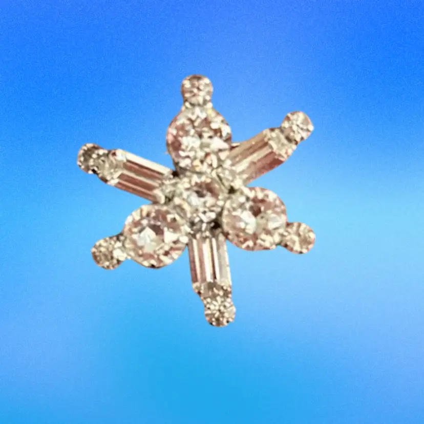 Vtg Kramer NY Clear Rhinestone Silvertone Brooch J293 Signed