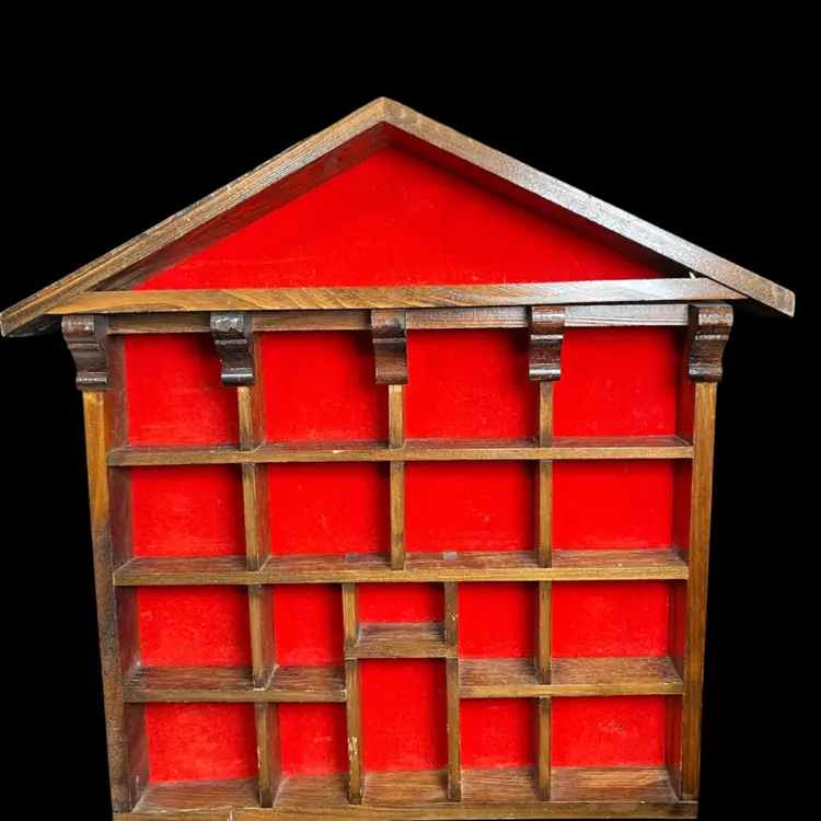Vintage Cottage Core, Farmhouse, Miniatures Mid Century Display Wall Shelf