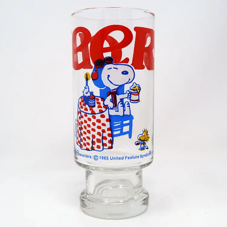 Snoopy Flying Ace Cafe Drinking Glass