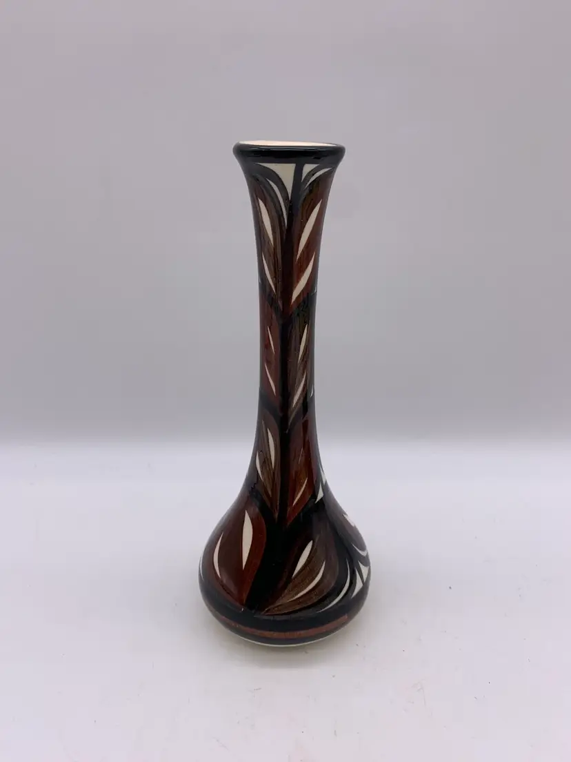 Pohaku Kiln Mini Vase Aloha Mahalo Hawaii Brown White 