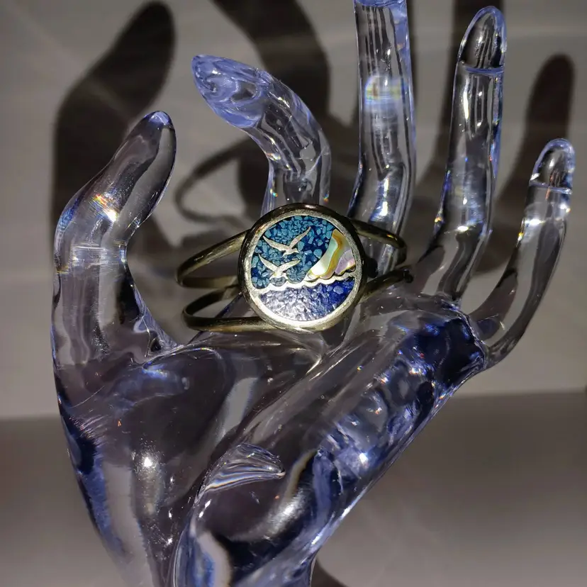 Picturesque Turquoise, Abalone,Lapis Bracelet