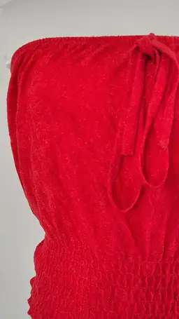 Vintage 70s Luxe Fashions Women's Red Tube Top size Large