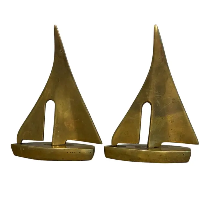 Pair of Brass Sailboats
