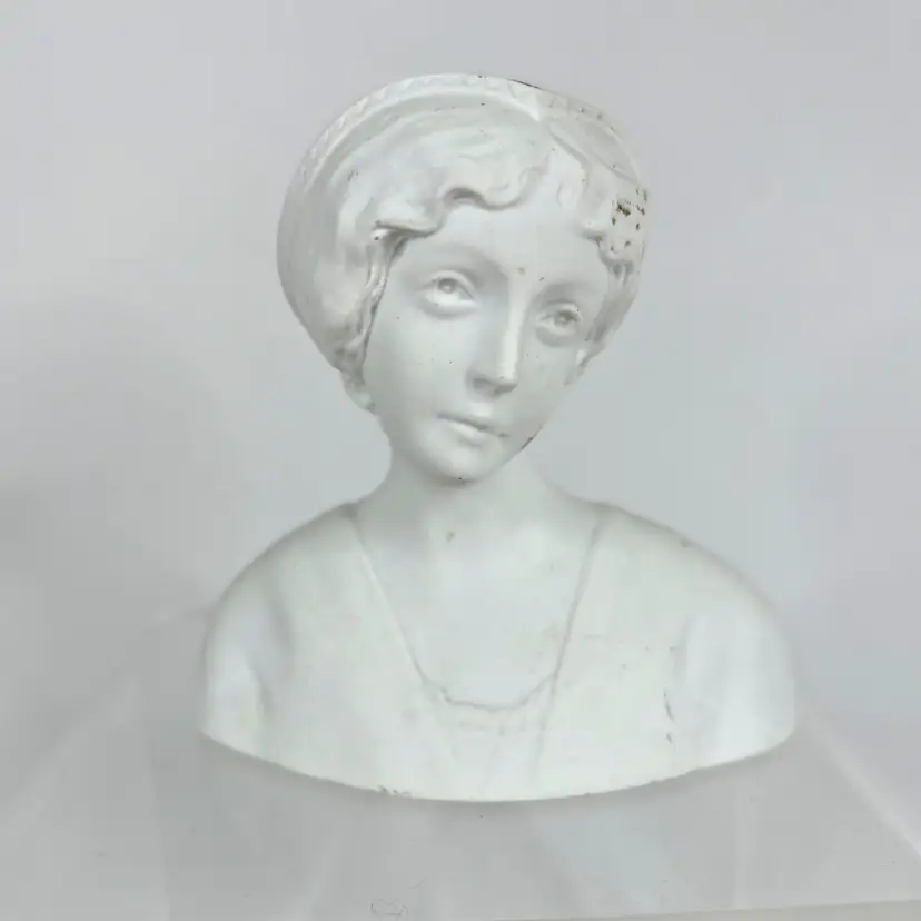 Jules Teissonniere Limoges France White Porcelain Miniature Bust Signed Antique
