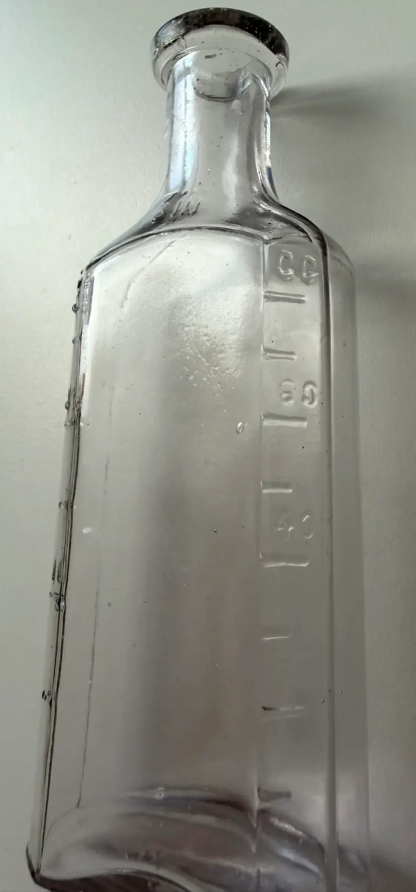 Antique Glass Bottle With Cork Stopper