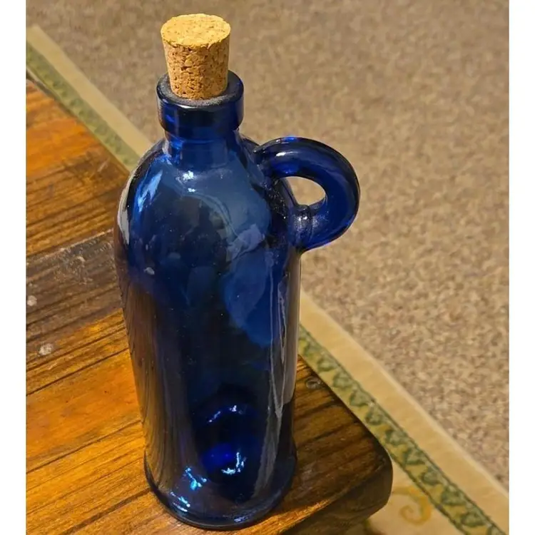 Cobalt Blue Recycled Glass Bottle From SPAIN