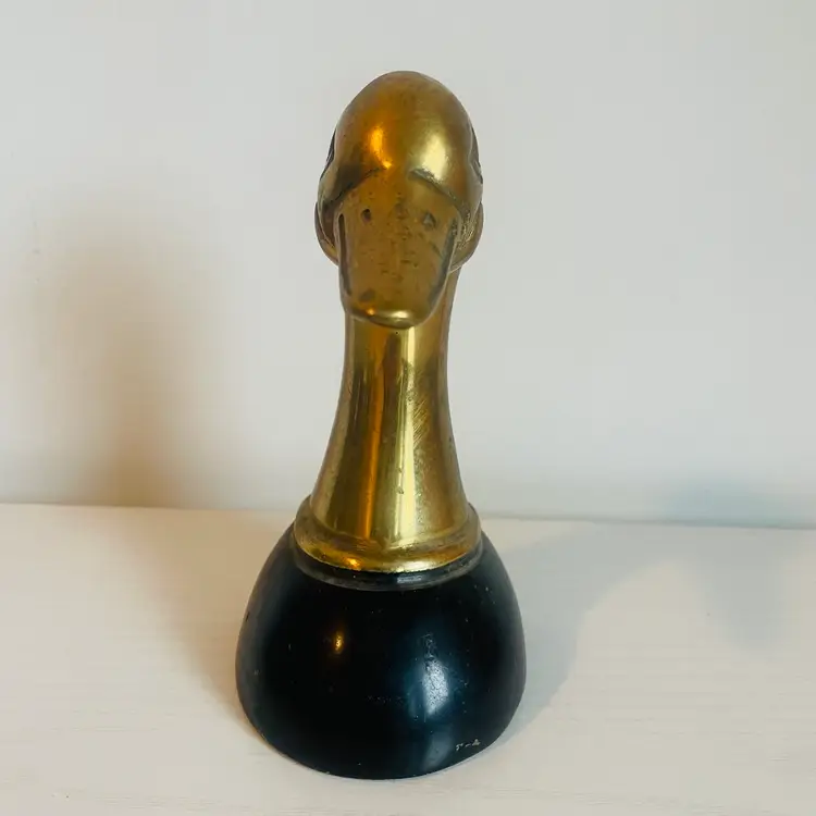 Vintage Solid Brass Duck Goose Head Bookend 6” tall 1.5 Lb