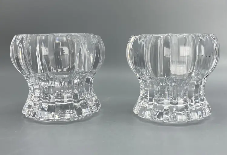 VTG Deplomb Lead Crystal Taper, Teallight, or Votive Candle Holder - Set of 2