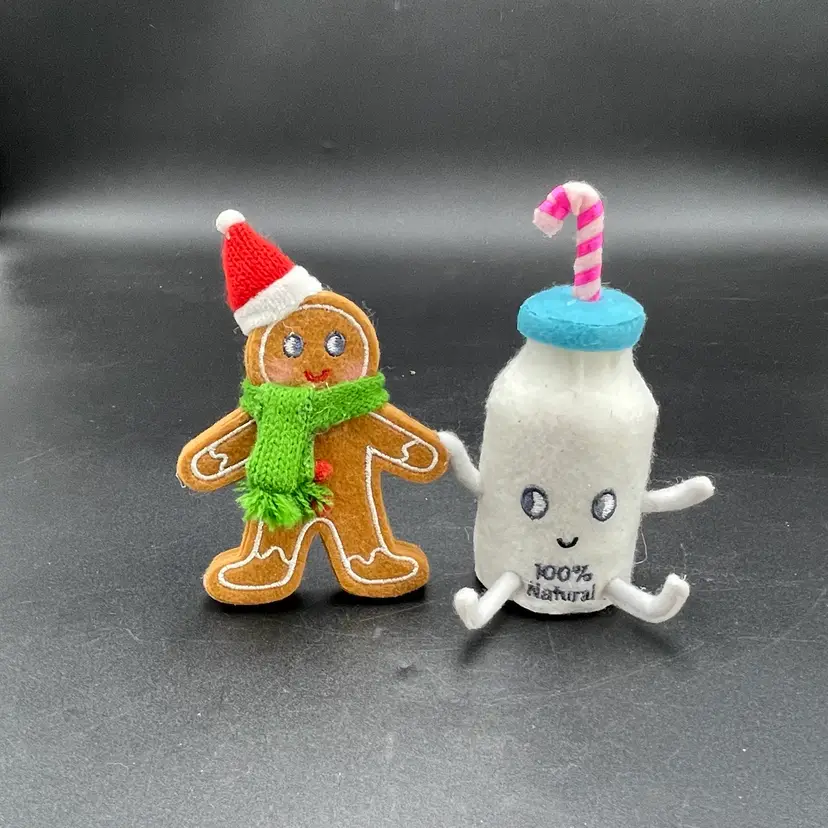 Target Wondershop Felt Gingerbread Cookie & Milk Bottle Christmas Holiday Decor
