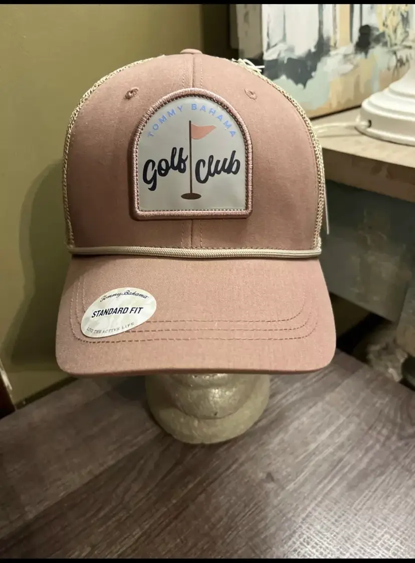#02 NWT Mens TOMMY BAHAMA GOLF CLUB HAT trucker mesh breathable snapback Beige NEW